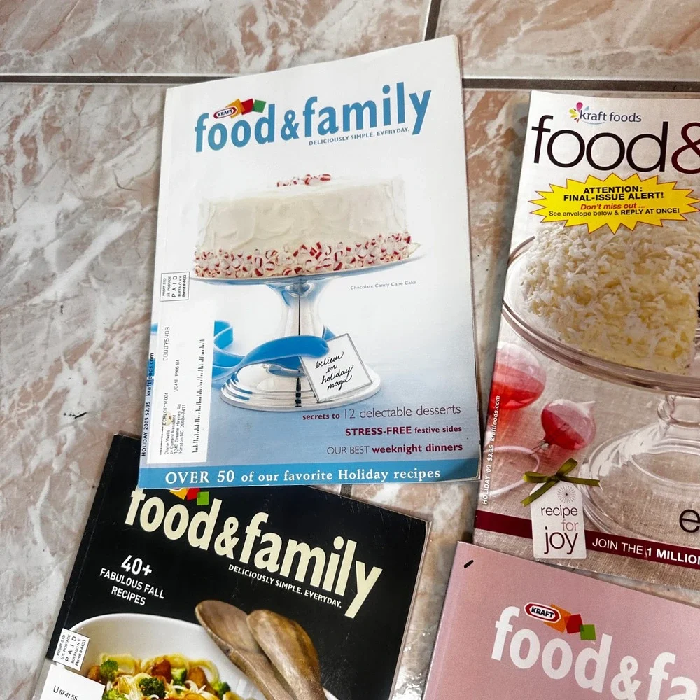 17 Vintage Kraft Food & Family Magazine Lot Holiday Recipes Desserts 2002-2009